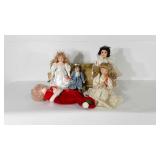 Wooden doll cradle and dolls, 12" x 12" x 24"