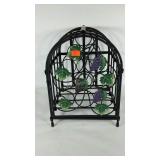 Home decor wine rack cage decorated with grape