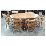 Dining table, 4 side chairs, 2 captains chairs,
