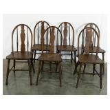 Set of six matching dining chairs, wear as shown