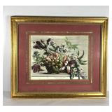 Flower basket print, nicely framed and matted,