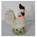 Ceramic rooster cookie jar, shows wear, 15"