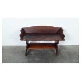 Wooden bench, 14.5" x 28" x 34.5"