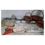 Carpenter nail bags, ephemera,  baskets,