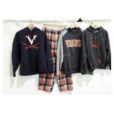 Virginia Cavaliers, three sweatshirts and pair of