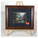 Small Thomas Kinkade print, framed and matted