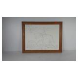 Plaster fox hunt scene, framed, artist signed and
