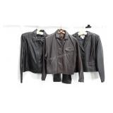 Three leather jackets, sizes M-XL, need cleaned