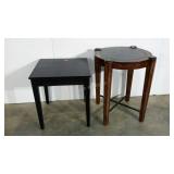 Two tables, black laminate 20 x 20 x 22, round