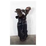 Hot-Z golf bag with golf clubs and head covers