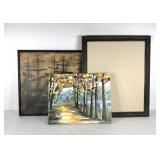 Wall art, stretched decor canvas 20x16, cloth