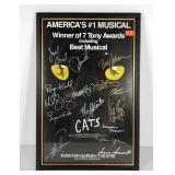 Cats theater poster with cast autographs,