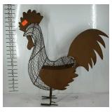 Home decor, metal and wire rooster size shown in