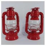 Two metal lanterns, use votive candles, 10" high