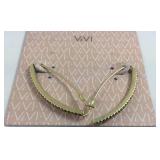 ViVI Crystal Gold Tone Dangle Earrings New with