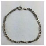 Sterling Silver 7 inch Twist Bracelet