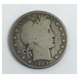 1905 S Barber Half Dollar