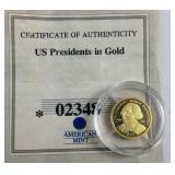 25.00 .585 Gold George Washington Coin With