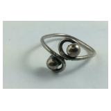 Sterling Silver Adj Ball Ring