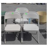 Three Folding metal chairs, seller code LW