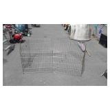 Metal pet corral, has eight panels each panel is