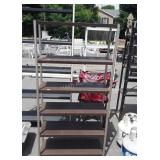 Metal shelving unit five feet tall