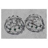 Two hanging flower baskets