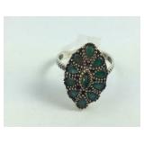 Size 8.75 Deco 2.53ctw emerald gold over Sterling