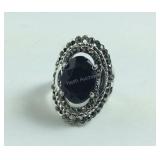 Size 6.5- bohemian native onyx and hematite