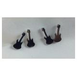 Stainless steel guitar earrings 2 pairs