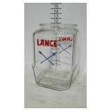 LANCE counter jar, no lid. Nice graphic on both