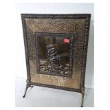 Brass Fireplace Screen with SailShip. 18x24"