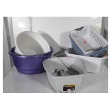 Utility Tubs lot, 3 wash pan types, 2 small