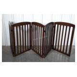 Folding Play Pen, 5 brown wooden arched top