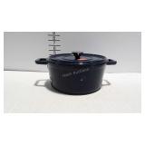 Enamel over cast covered pot, some wear