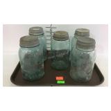 Atlas Blue Collectors Canning Jars. 5 Quart size