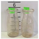 Two Milk Creamery Half pint size Bottles. Chevy