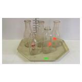 Collection of 5 Dairy Milk Bottles. 5 quarts, one