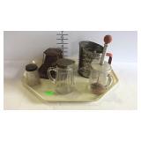 Vintage Kitchen Wares. Stove top Toaster, flour