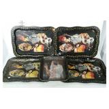 Group lot of Coca-Cola trays. Four matching were