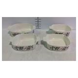 4pc Christmas Corning Ware Dishes. Two- 199, one