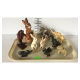 Home decor figurines- elephants, whale, dolphin,