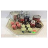 Yankee candles, votives, diffusers, and Citronella