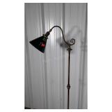 Antique Floor Lamp. Green glass shade with swivel