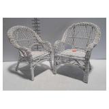Two doll wicker chairs