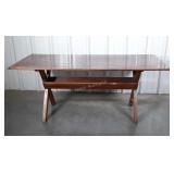 Nice Pine Farm Style Table having the trough "X"