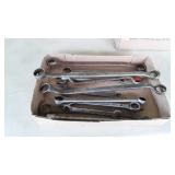 Flat of double box end wrenches and other hand