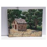 Log Cabin picture on canvas