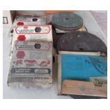 Box of assorted abrasive disc sandpaper an fiber