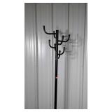 Coat Tree black metal 8 hooks